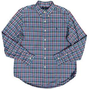 EUC Men's RALPH LAUREN Oxford Long Sleeve‎ Plaid Button Down Shirt | Size L